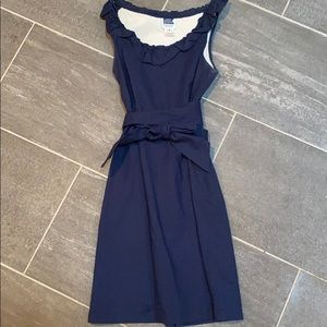 Sleeveless cotton navy dress